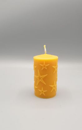 Bild von Kerze mit Sternen aus Bienenwachs 196g