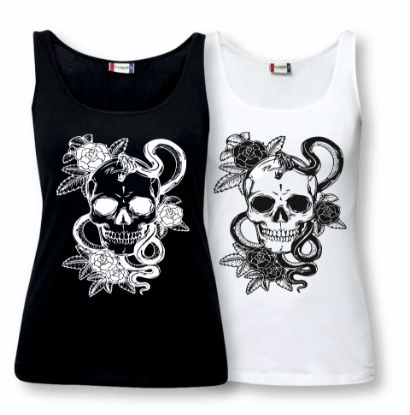 Zeige Details für Tanktop Woman " Skullroses" Bild von Tanktop Woman " Skullroses"