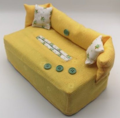 Bild von Taschentüchersofa - Gelb mit Knöpfen