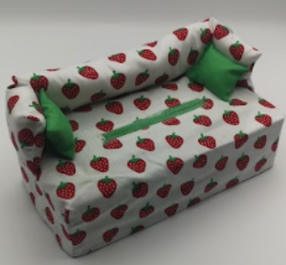 Bild von Taschentüchersofa - Erdbeeren