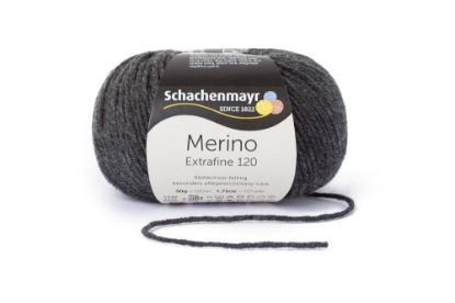 Picture of Schachenmayr, Wolle, Merino Extrafine 120, 50 g anthrazit meliert ANTHR MEL