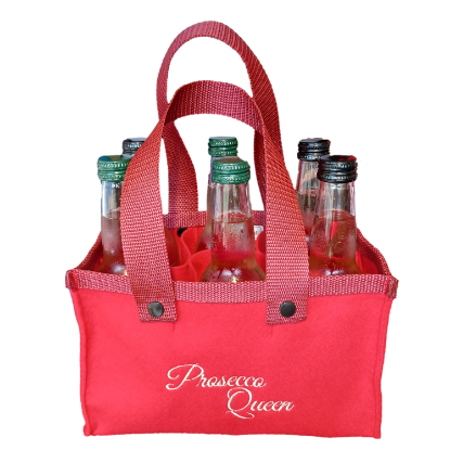 Picture of Flaschen Tasche "Prosecco Queen", Filztasche, Getränketasche in verschiedenen Farben