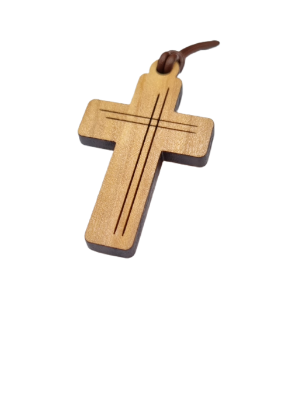 Zeige Details für Holzkreuz Anhänger mit Lederband - ENE24 Bild von Holzkreuz Anhänger mit Lederband - ENE24