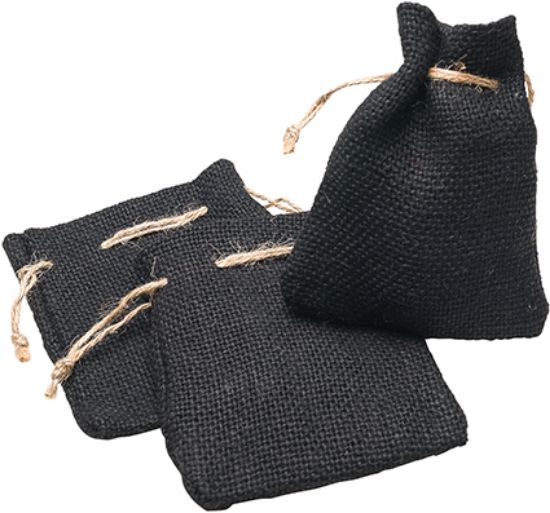 Bild von Jute Säckchen 3er Set schwarz