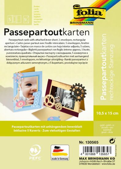 Picture of Passepartout Karten gold 5er Pkg.