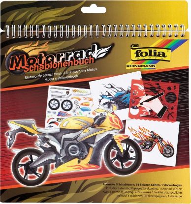 Bild von Schablonenbuch groß - Motorrad