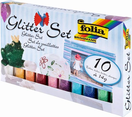 Bild von Glitterpulver 10 Tuben á 14gr. 10 Farben