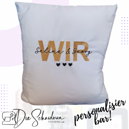 Bild von Personalisiertes Kissen "WIR" mit Wunschnamen 