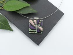 Picture of Glasanhänger - Kollektion "Mosaik" - violett/rosa/gold