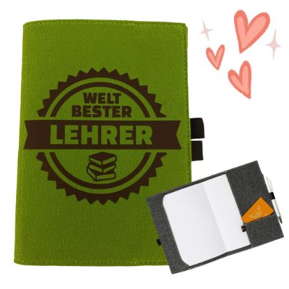 Zeige Details für „Weltbester Lehrer“-Notizbuchhülle Bild von „Weltbester Lehrer“-Notizbuchhülle