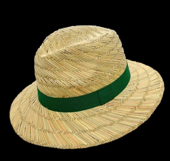 Bild von  Strohhut mit grünem Band