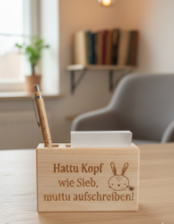 Bild von Zirbenholz Notiz Halter