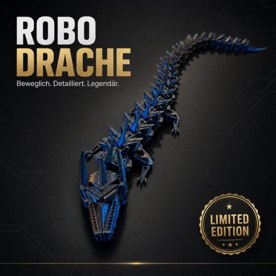 Bild von Beweglicher Drache / Orange-Blau / 52cm